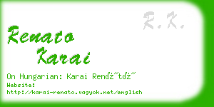 renato karai business card